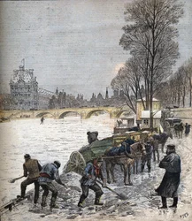 Paris Under the Snow in 1895 (engraving)
