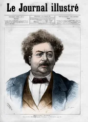 Portrait of Alexandre Dumas pere. Cover page of The Illustrous Journal of 1883