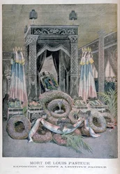 The death of Louis Pasteur, French chemist, 1895