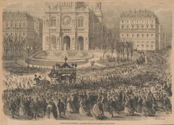 The Funeral of Gioacchino Rossini. The Funeral Procession Leaves the Church