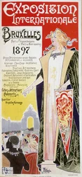 Poster of the Brussels International Exhibition 1897 by Henri Privat Antoine Theodore Livemont (sometimes called Privat-Livemont) (1861-1936)