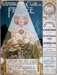 Poster of the Automobile Club de France during the 5th Motor Show at the Grand Palais de Paris in 1902