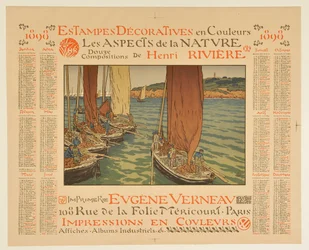 Calendar for 1898: Decorative Colour Prints, Aspects of Nature, Twelve Compositions by Henri Rivière