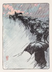 Funeral with Umbrellas