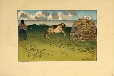 A Woman and a Cow, Pointe de la Haye (Saint-Briac)