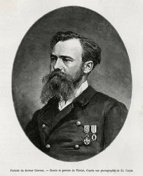 Portrait of Dr. Jules Nicolas Crevaux (1847-1882), doctor and explorer of South America (from French Guiana to Argentina), he took close interest in the study of morals and the history of the populations he met during his travels, he rediated numerous book