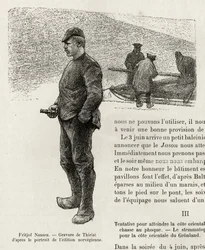 Portrait of Fridtjof Nansen (1861-1930) Norwegian polar explorer. Engraving by Thiriat, to illustrate the story 