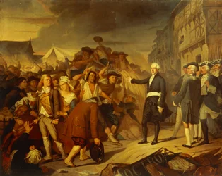 Mayor Kervegan of Nantes Stopping a Riot of Peasants at the Toll Barrier in 1790