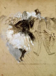 At the Moulin de la Galette. La Goulue and Valentin the Boneless