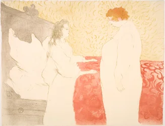 Woman in Bed, Profile, at Her Morning Toilette