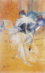 Woman Putting on Her Corset, Passing Conquest