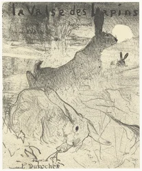 Cover for Music Sheet with Song La Valse des Lapins with Rabbits in Landscape