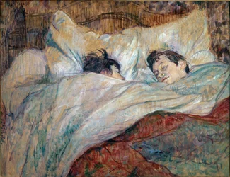 The Bed. Two Sleeping Children