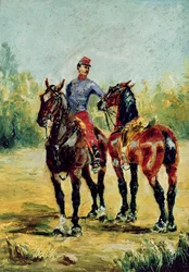 Two Horses and a Groom