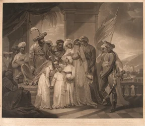Tippoo Sultaun delivering to Gullumalli the Vakeel his two sons