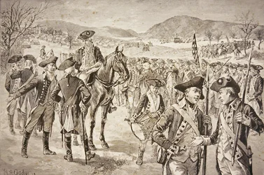 Disbanding the American Continental Army at New Windsor, New York, early November 1783