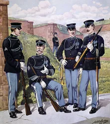 U.S. infantry full dress 1902-07 armed with U.S. magazine rifle model 1903