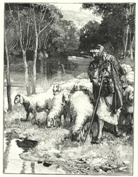 A shepherd and his flock in the Anti-Lebanon