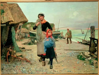 Fisherfolk Returning with their Nets