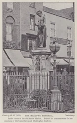 Memorial to the playwright and poet Christopher Marlowe, Buttermarket, Canterbury, Kent