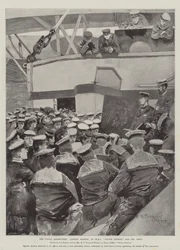 The Naval Manoeuvres, Captain Barrow, of HMS Prince George, and his Crew