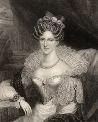 Princess Adelaide of Saxe-Coburg Meiningen, engraved by H.R. Cook, from 