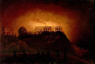 Nottingham Castle on Fire, 10 October 1831, mid-19th century