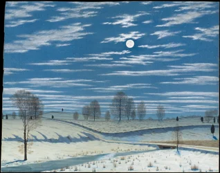 Winter Scene in Moonlight