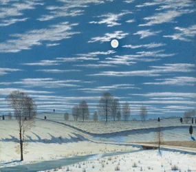 Winter Scene in Moonlight
