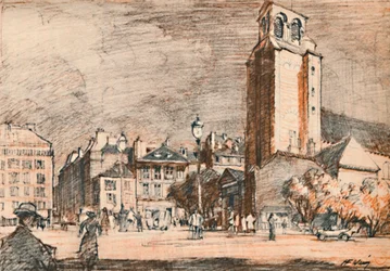 St. Germain Des Pres in the old quarter, c1927