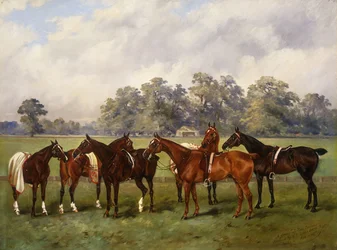 A Group of Polo Ponies, Dainty, Gold, Redskin, Miss Edge, and Piper, the Property of Sir Humphrey de Trafford, Bart