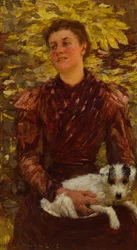 Young Girl With a Dog