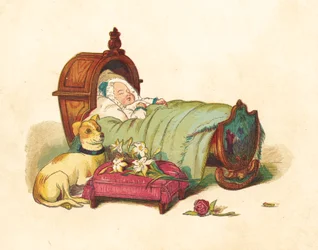 Princess Victoria asleep in her crib