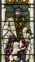Cambridge, Trinity College, Heaton Butler & Bayne, Henry Holiday, Simon de Montfort, adapted from Carl Almquist