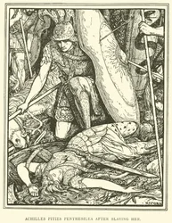 Achilles Pities Penthesilea After Slaying Her