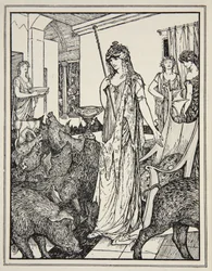 Circe sends the Swine (The Companions of Ulysses) to the Styes, frontispiece from 