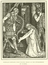 Menelaus Refrains from Killing Helen at the Intercession of Ulysses