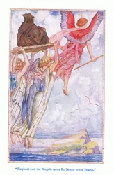 Raphael and the Angels Carry St Sennan to the Island