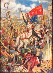 Richard the Lionheart at the Crusades, illustration from 