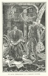 St Louis threatened by a Saracen soldier