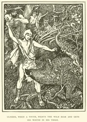 Ulysses, When a Youth, Fights the Wild Boar and Gets His Wound in His Thigh