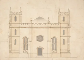 Facade of a Gothic Revival Church, 1745-76