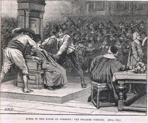 Scene in the House of Commons: the speaker coerced