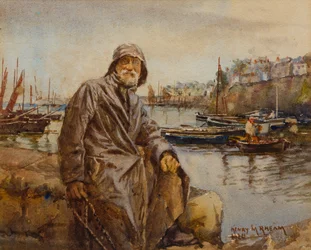Fisherman on Newlyn Harbour Wall
