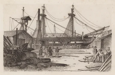 A West Indiaman in Cox and Curlins Yard, Limehouse
