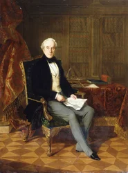Portrait of Henry Pelham-Clinton, K.G., 4th Duke of Newcastle, Holding a Document, in His Study