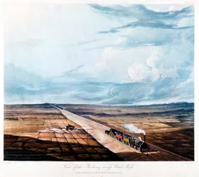 Train Crossing Chat Moss, Lancashire