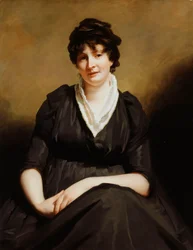 Dundas of Dundas seated, three-quarter length wearing a Charcoal Dress