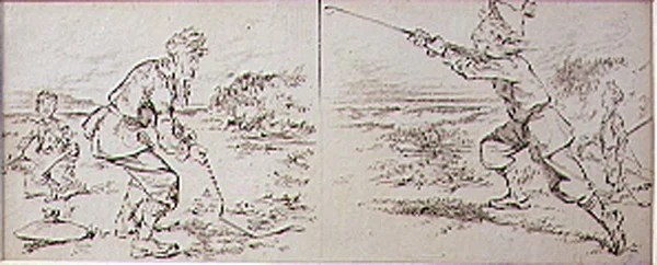 The Golfer Disturbed by a Windy Blast, illustration from 