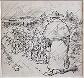 The School Boy Golfers in the Rain, illustration from 